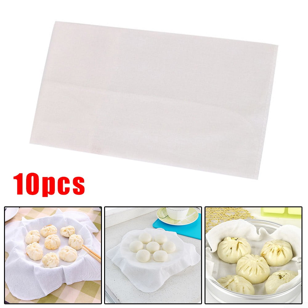 10Pcs Cotton Reusable Liners for Bamboo & Digital Food Steamer Cheesecloth Mats 