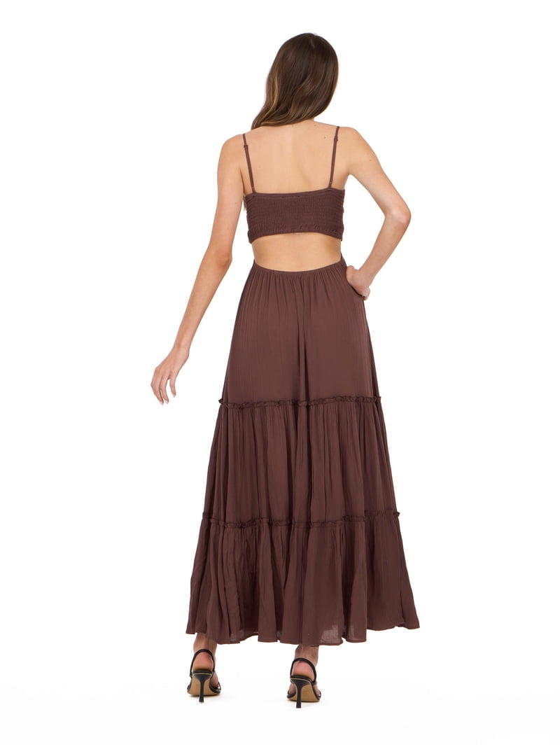light brown dress forever 21 Forever 21 Dress - Brown/Cream - Size S. NEVER BEEN WORN