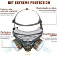 thumbnail image 2 of NASUM Half Facepiece Respirator 8200, Reusable Half Face Cover for Painting, Machine Polishing, Welding, Work Protection, 2 of 8