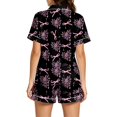 thumbnail image 3 of HAYIMI Bow Spider Web Printed Pajama Sets For Women 2 Piece, Short Sleeve Lapel Collar Button Shirt With Matching Shorts, Cute Style Nightwear Loungewear, 3 of 5