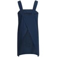 thumbnail image 2 of Delantal de lino y algodón con espalda cruzada, color azul, talla L, para mujer, con bolsillos, para hornear y cocinar, 2 of 5