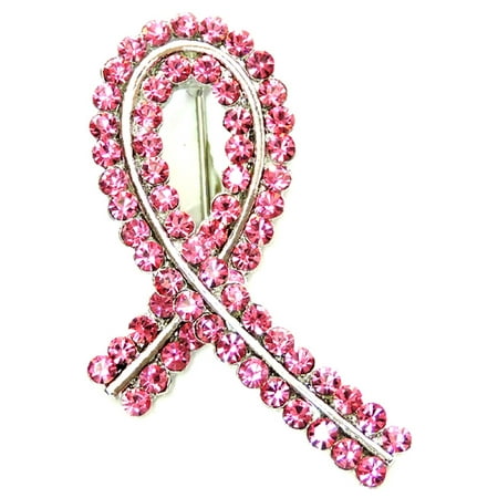 Lung Liver Breast Cancer Pin Brooch Gorgeous Pink Crystal (Best Herbs For Lung Cancer)