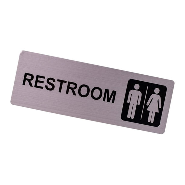 Señalización de puerta de baño, señal de símbolo de baño, señal de símbolo de baño ligero, señalización de baño masculina y femenina para tiendas,