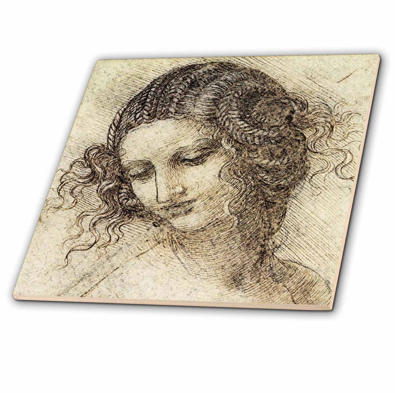 3dRose French Paisley Blue - Ceramic Tile, 6-inch