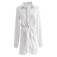 thumbnail image 2 of Njagoc3 Womens Long Sleeve Button - Down Shirt Dress, Bodycon Fit, Solid Color, Office & Night Out Looks, 2 of 4