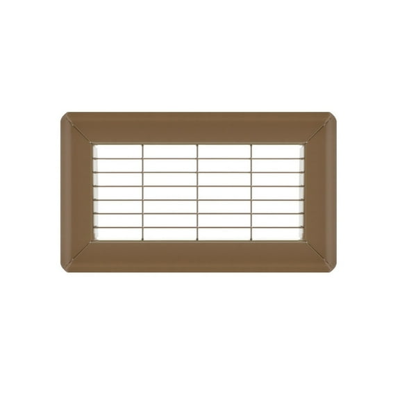 4in x 8in Imperial Brown Heavy Gauge Steel Floor Grille - Heating and Cooling Air Vent