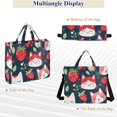thumbnail image 6 of Cats with Strawberries Corduroy Tote Bag Handbag Large Messenger Bag Shoulder Crossbody Zipper Bag Purse, 6 of 8