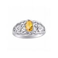 thumbnail image 1 of RYLOS Rings for Women Sterling Silver Ring Filigree Heart Birthstone Ring 6X4MM Gemstone &  Diamonds November Citrine Jewelry for Women Size 7, 1 of 7