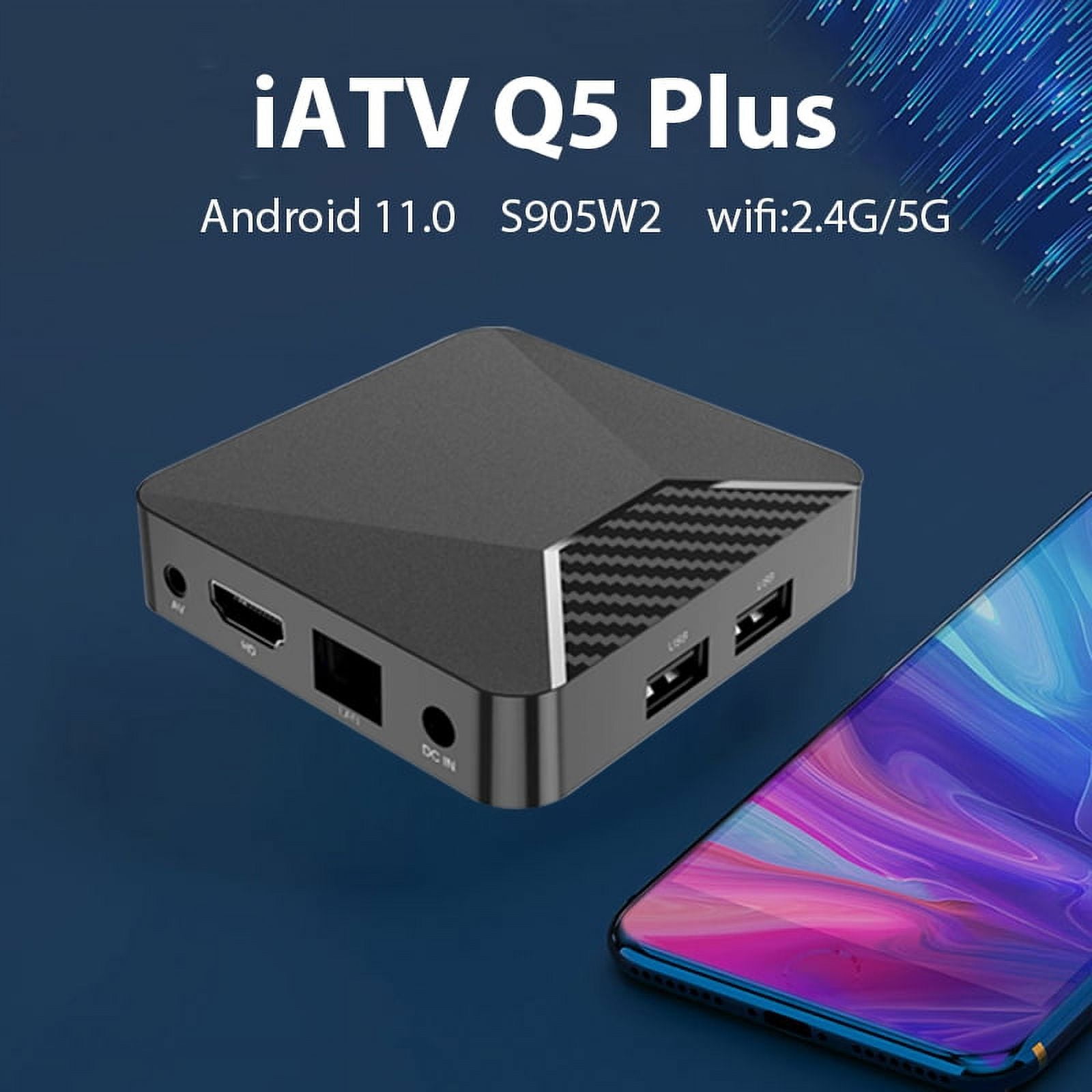 BOXPUT iATV Q5 Plus Android TV Box 2023 4K TV Box with Android 11.0 Smart  TV Box Amlogic S905W2 Chip Android Box with BLE Voice Remote Set Top 