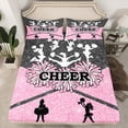 thumbnail image 2 of Manfei Cheerleading Twin Sheet Sets,Cheeleader Gifts Twin Fitted Sheet,Preppy Dancer Flat Sheet,Lightweight Room Decor,3-Piece, 2 of 7