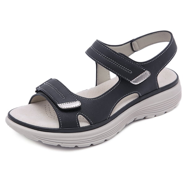 Sandalias para caminar para mujer Sandalias atléticas planas antideslizantes Sandalias con punta abierta para deportes