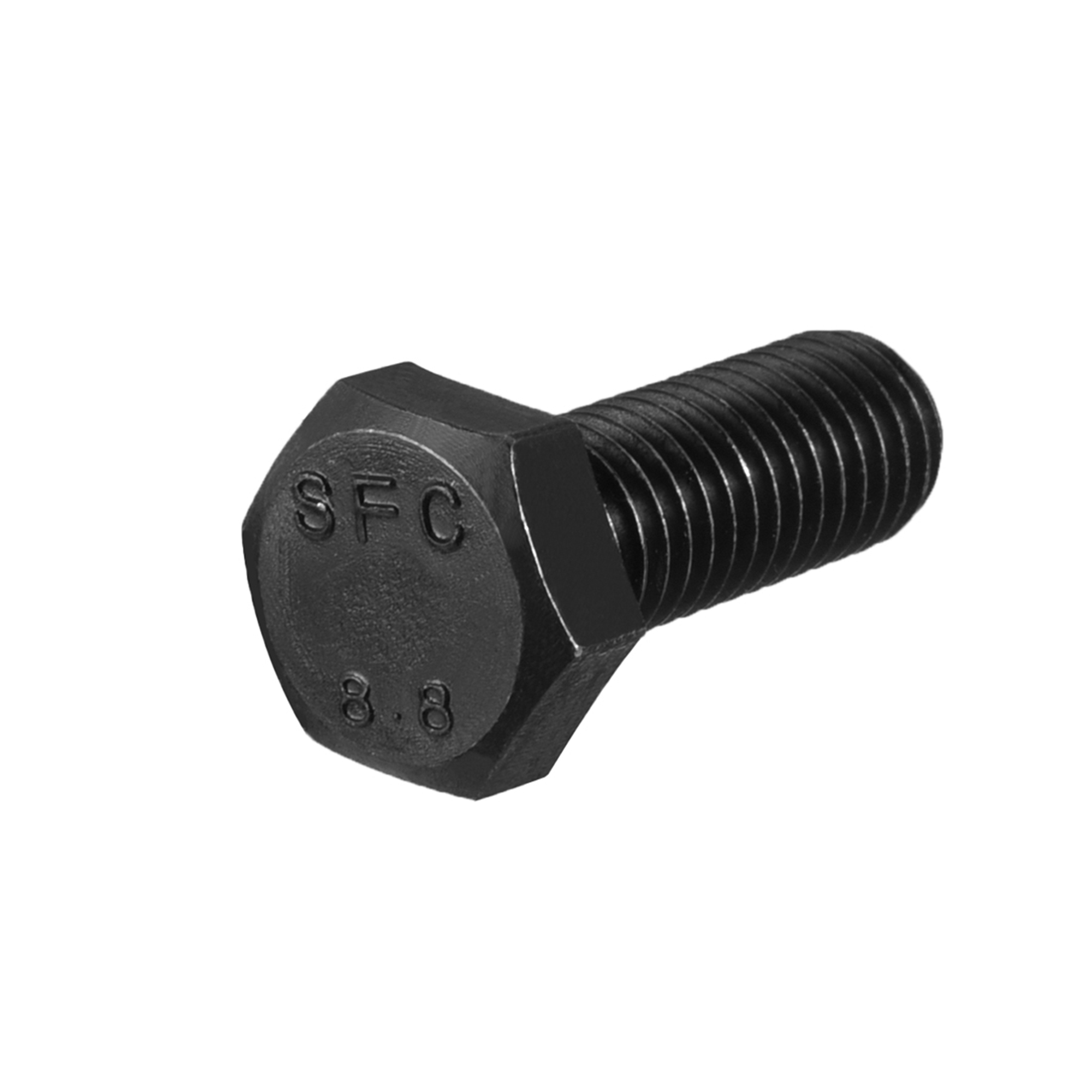 M10x20mm Hex Head Screw Bolts Grade 8.8 Carbon Steel Black 10pcs