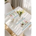 thumbnail image 5 of Easter Placemats Set of 8, Spring Gnomes Flowers Rabbit Eggs Blue Check Placemats for Dining Table, Place Mats for Kitchen Tabletop, Waterproof Wipeable Dining Table Mats Set, 5 of 9
