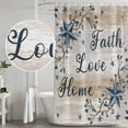 thumbnail image 5 of Vintage Country Shower Curtain, Waterproof Shower Curtains for Bathroom, Blue Rustic Texas Star Vines Wooden Grain Washable Fabric Bathtub Curtain Set Bath Decor with 12 Hooks Standard 72"x72", 5 of 8