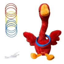 RUIG Ring Toss Dancing Singing Duck Toy, Talking Musical Toy with 3 English Songs, Chasing Tossing Game for Baby Girls and Boys, Interactive Toys for Kids (10 Rings) 