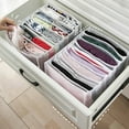 thumbnail image 3 of 7 Grid  Foldable Clothes Storage Boxes   Jeans Compartment Storage Box Drawer Mesh Separation Box Used Stacking Pants Drawer Divider Can Washed Home Organizer, 3 of 7