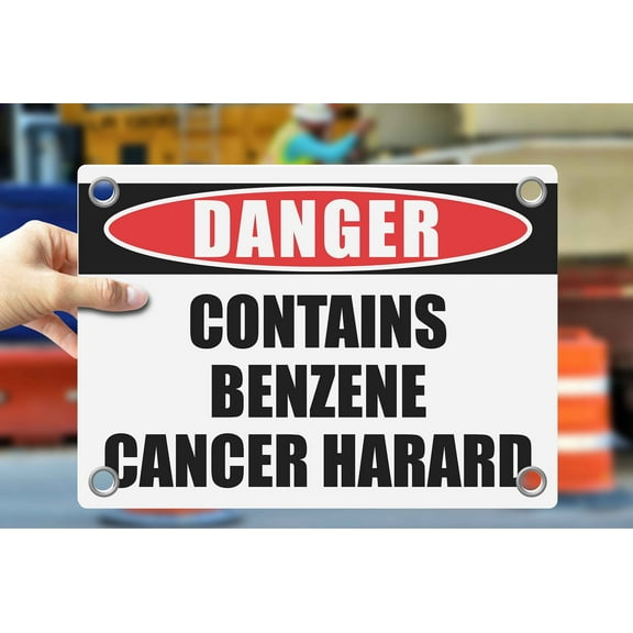CONTAINS BENZENE CANCER HAZARD | Warning Notice Caution Danger 3mm PVC Sign