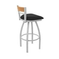 thumbnail image 2 of 881 Revelle 36" Swivel Extra Tall Bar Stool with Anodized Nickel Finish, Medium Back and Black Vinyl Seat, 2 of 5