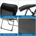 thumbnail image 2 of Patiojoy 4PCS Outdoor Patio Folding Dining Chairs with Reclining Backrest and Headrest Black, 2 of 6