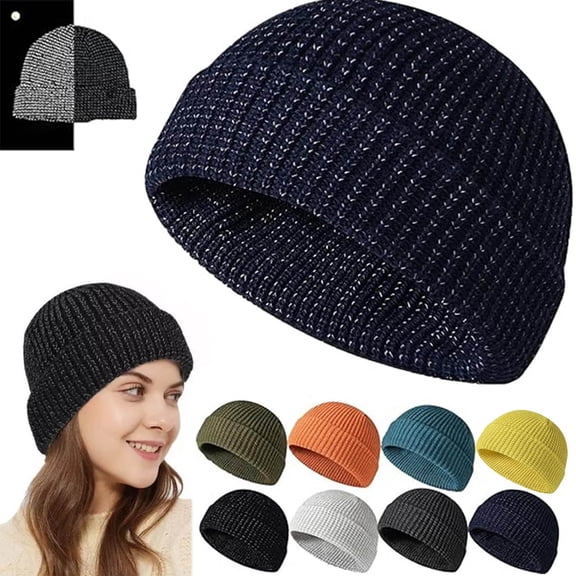 2026 New Flex Reflective Beanie Hat - Men Women Winter Warm Knitted Cap with High Visibility for Running, Hiking & Outdoor Sports