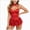 Red, variant on HCNTES Sexy Lingerie for Women Lace Up Corset Bodysuit Underwire Roleplay Set with Garter Belt and Bow Tie (Black,XXL)