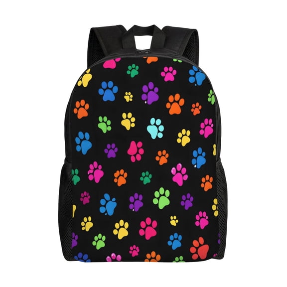 Cute Animal Dog Paw Pet Lover Backpack Full Front Print Travel Laptop Bag for Men and Women
