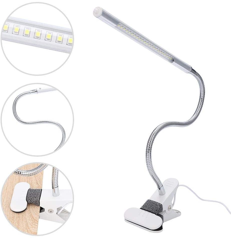 LED Table Lamp with Clip, Illuminated Lights for Nail Desk Manicure