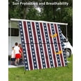 thumbnail image 3 of 4th of July RV Awning Sun Shade Screen 9'X7' Patriotic Star Stripes Mesh Sunscreen Red White Blue Awning Shade Screen with Zipper UV Blocker Completed Kits Outdoor Canopy for RV Motorhome Camper, 3 of 7