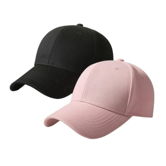 ZROVA 2-Pack Unisex Classic Cotton Baseball Caps - Adjustable Hard Brim Dad Hats, Solid Color Plain Blank Visor for Men & Women (Sun Protection & Casual Wear)