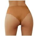 thumbnail image 3 of vigerkar Seamless Underwear for Women Sexy Low Rise Hipster Wave Edge No Show Bikini Panties Womens Cheeky Brown, XL, 3 of 7