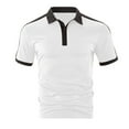 thumbnail image 4 of ohmzyzo Mens Polo Shirts Classic Short Sleeve Golf Shirts Lapel V-Neck Button Tops Casual Gym Fitness Athletic T Shirts with Pocket, 4 of 6