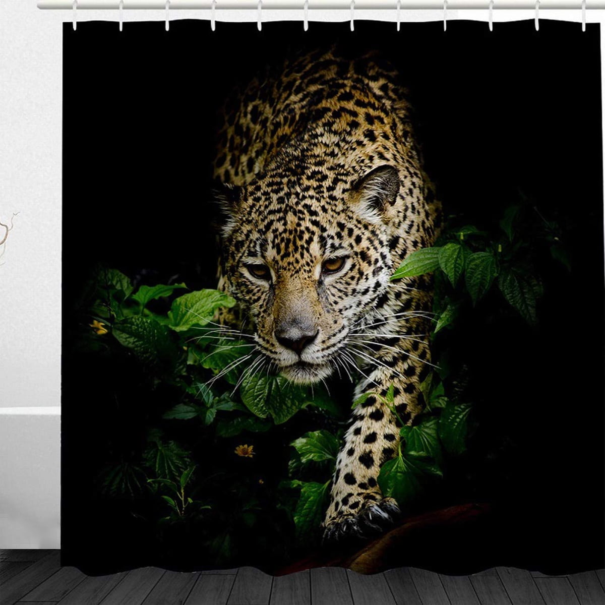 Details about   Cheetah Animal Print Shower Curtain Toilet Cover Rug Bathroom Set 