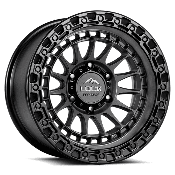 Lock Off-Road Mojave Matte Grey with Matte Black Ring 9-17