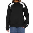 thumbnail image 1 of Penkiiy Chandails en Molleton pour Femmes Col Rond Manches Longues Coupe Ample Mode 2024 L Noir, 1 of 7
