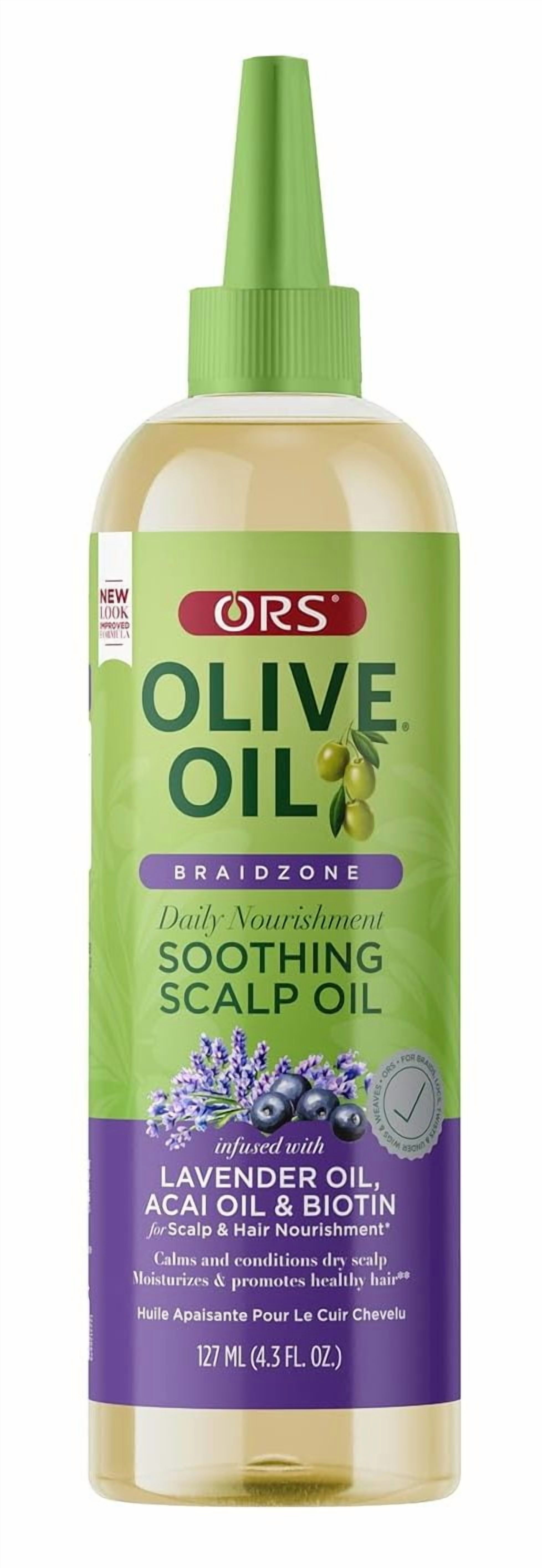 Ors Olive Oil Braidzone Daily Nourishment Soothing Scalp Oil 4.3oz (Pack of 3)