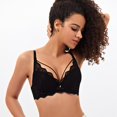 thumbnail image 2 of SMihono Deals Women's Lace Bralette Sexy Bra Sheer See Through Bras Low-Cut Plunge Unlined Underwire Seamless Push Up Comfortable Breathable Bra Black S, 2 of 8