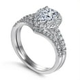 thumbnail image 3 of 1.5CT 925 Sterling Silver Bridal Ring Sets Teardrop CZ Engagement Vintage Pear Promise Rings V Curved Wedding Bands for Women, 3 of 6