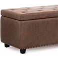 thumbnail image 4 of Pemberly Row 48" Transitional Faux Leather Ottoman in Umber Brown, 4 of 7