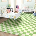thumbnail image 6 of Lochas Checkered Area Rugs Checkerboard Rug Plaid Carpet for Living Room Bedroom Home Decor,4'x6',Green, 6 of 7