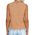 thumbnail image 7 of ZGRBOU Womens Gingham Crop Tank Tops Cotton Linen Sleeveless Crewneck Vest Top 2026 Basic Summer Casual Blouse, 7 of 7