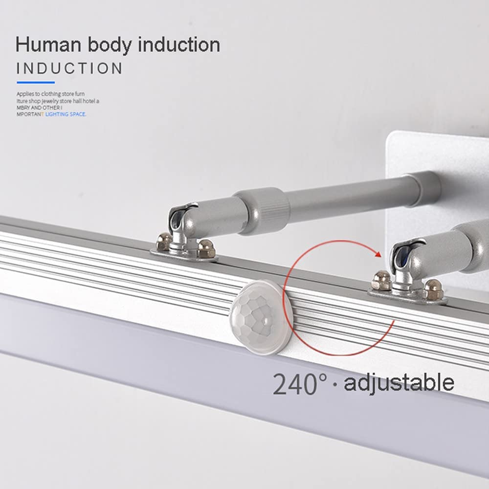 Human Body Induction Vanity Light Adjustable Linear Bathroom Light Fixture, LED Sensor Makeup Wall Sconce, Bath Vanity Wall Lamps with Switch, 4000K Natural White