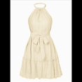 thumbnail image 2 of Vestido con Volantes Sin Mangas y Espalda Descubierta Color Albaricoque M, 2 of 10