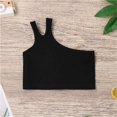 thumbnail image 2 of THDHVS Toddler Tank Tops Girls,Tank Tops for Girls,Solid Color Children Fashion Girl Sleeveless Single Strap Vest Summer Kids Camisole Black 3-4 Years, 2 of 3