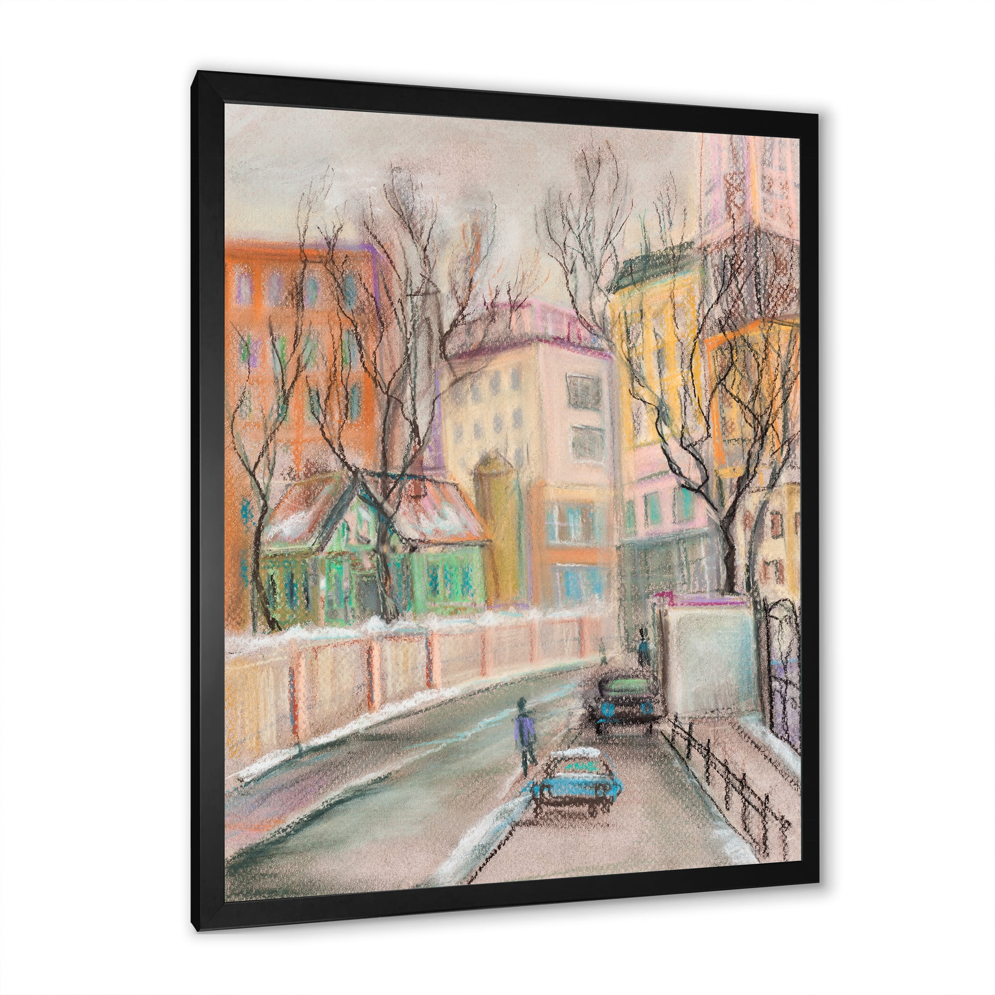 Designart 'Lanes In Moscow Cityscape' Traditional Framed Art Print