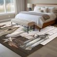 thumbnail image 4 of Vintage Flowers Area Rugs 8'x10', Washable Small Throw Rugs for Living Room Patio, Wooden Birds Retro Art Farmhouse Indoor Outdoor Rug Non-Slip Low Pile Carpet Runner Reversible Floor Mats, 4 of 8
