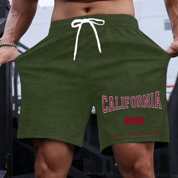 WILLBEST Pantalones Cortos Casuales para Hombre, Ligeros, de Verano, con Estampado de Letras, para Actividades Diarias y de Ocio.
