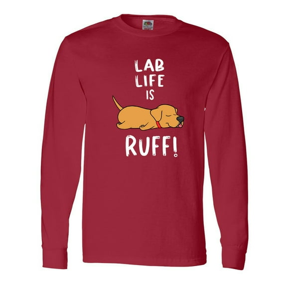 Inktastic Lab Life is Ruff Yellow Labrador Long Sleeve T-Shirt