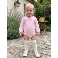 thumbnail image 5 of RUINIXCW Baby Girl Romper Long Sleeve Doll Collar Solid Color Bodysuit Infant Fall Playsuit, 5 of 9