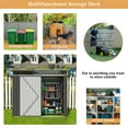 thumbnail image 6 of Walsunny 6X4 ft Outdoor Storage Shed, Galvanized Metal Steel Garden Shed with Lockable Doors, Dark Gray, 6 of 8