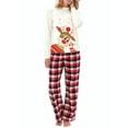 thumbnail image 1 of Gureui Christmas Matching Family Pajamas Set,Long Sleeve Cute Cartoon Deer Print Tops + Plaid Pants Sleepwear Set for Winter Holiday, 1 of 6